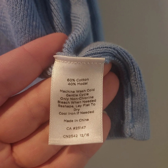 Talbots Blue Bolero Cropped Open Front Cardigan 3/4 Ruffle Sleeve in Size XL - Picture 8 of 10